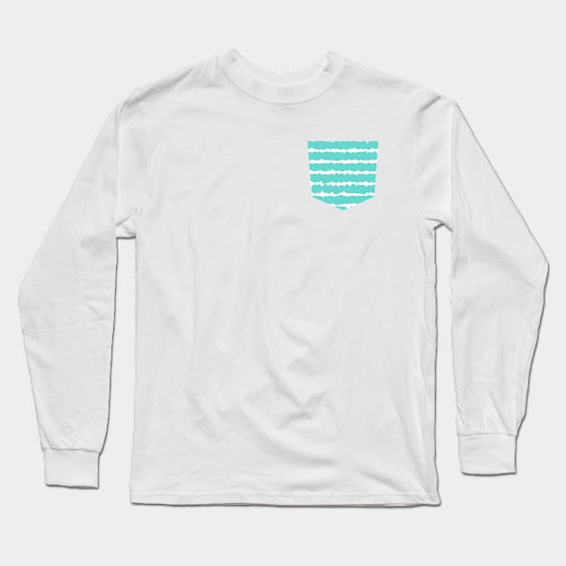 Pocket - Geometric Lines Green Long Sleeve T-Shirt by ninoladesign